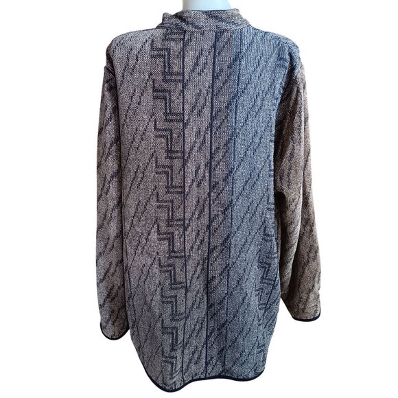 Vtg Womens Cardigan Jacket Maude Andrade Large Reversible Open Geometric Woven - Picture 7 of 7